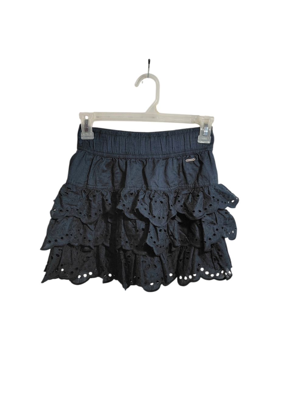 Hollister Navy Blue Tiered Eyelet Skater Skirt
